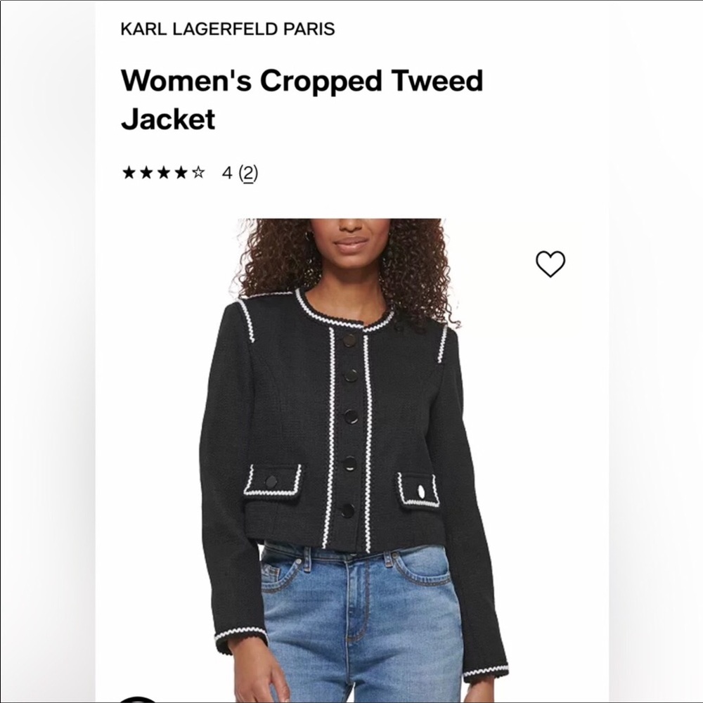 Karl lagerfeld Paris cropped tweed jacket